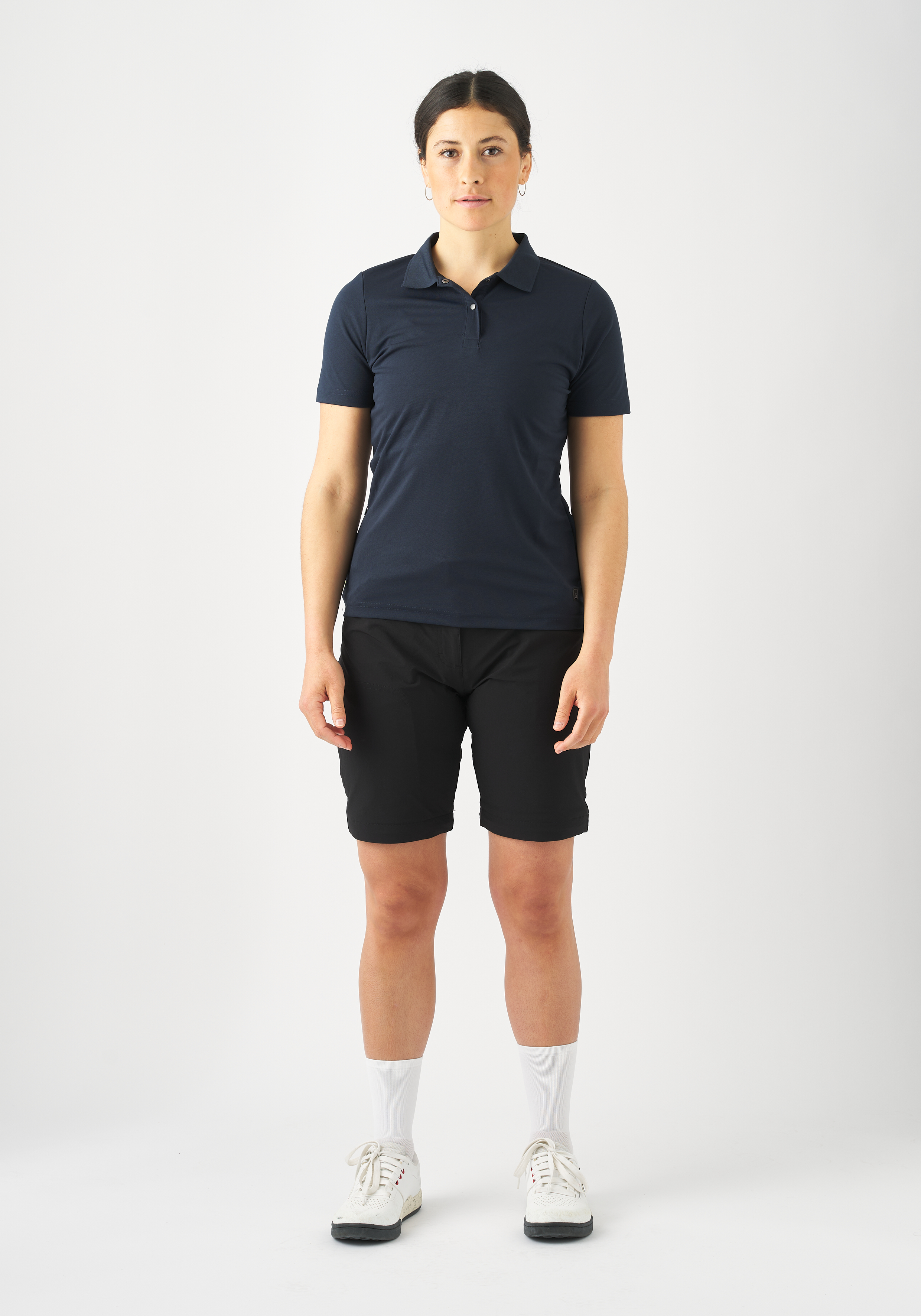 Polohemd, Shorts, Navy, Kurzarm, Rundhals, Polohemd, Kurzarm, Navy, Knöpfe, Hose