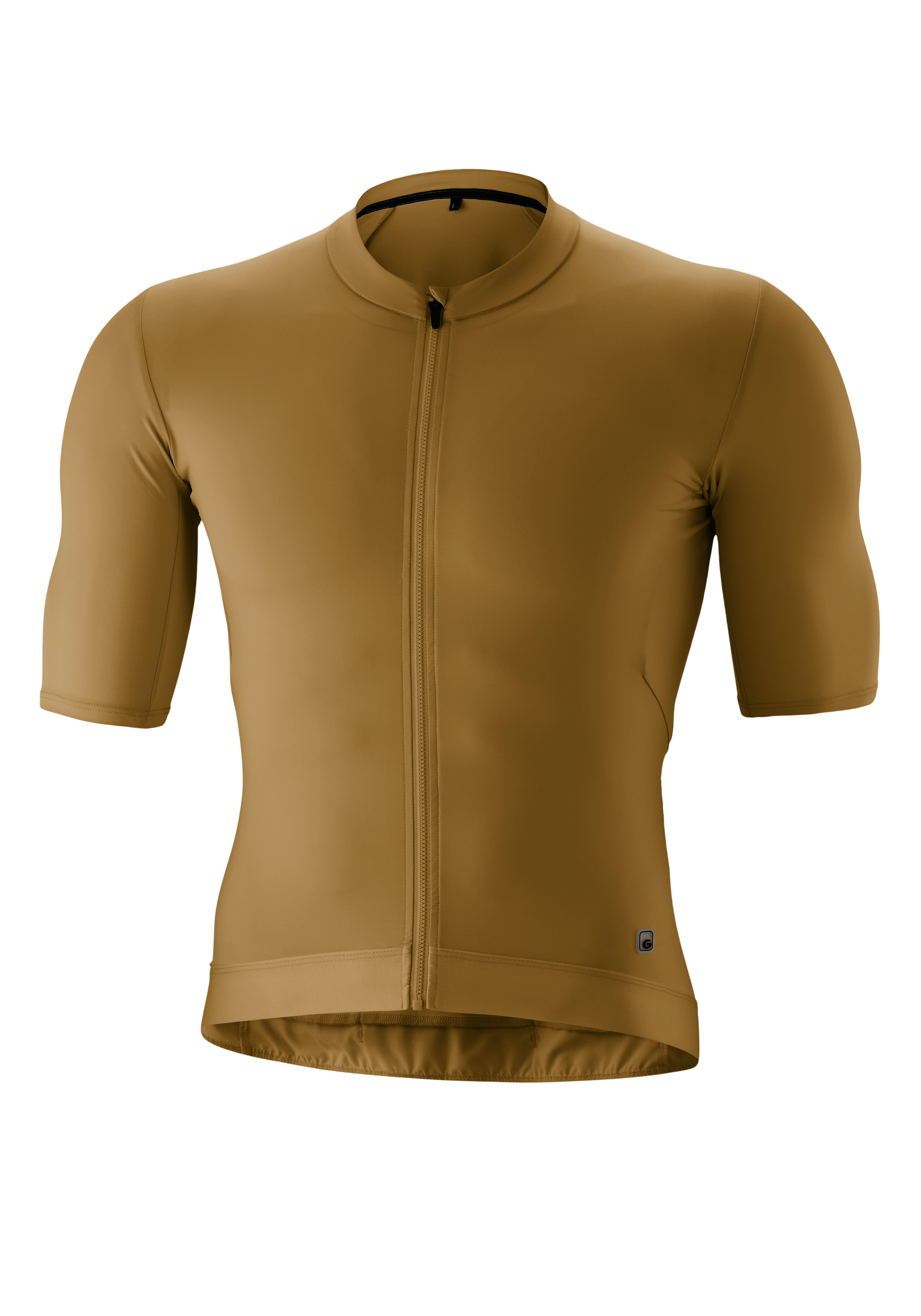 Cycling jersey, Halbsleeve, Reißverschluss, Unifarben, Tannebraun