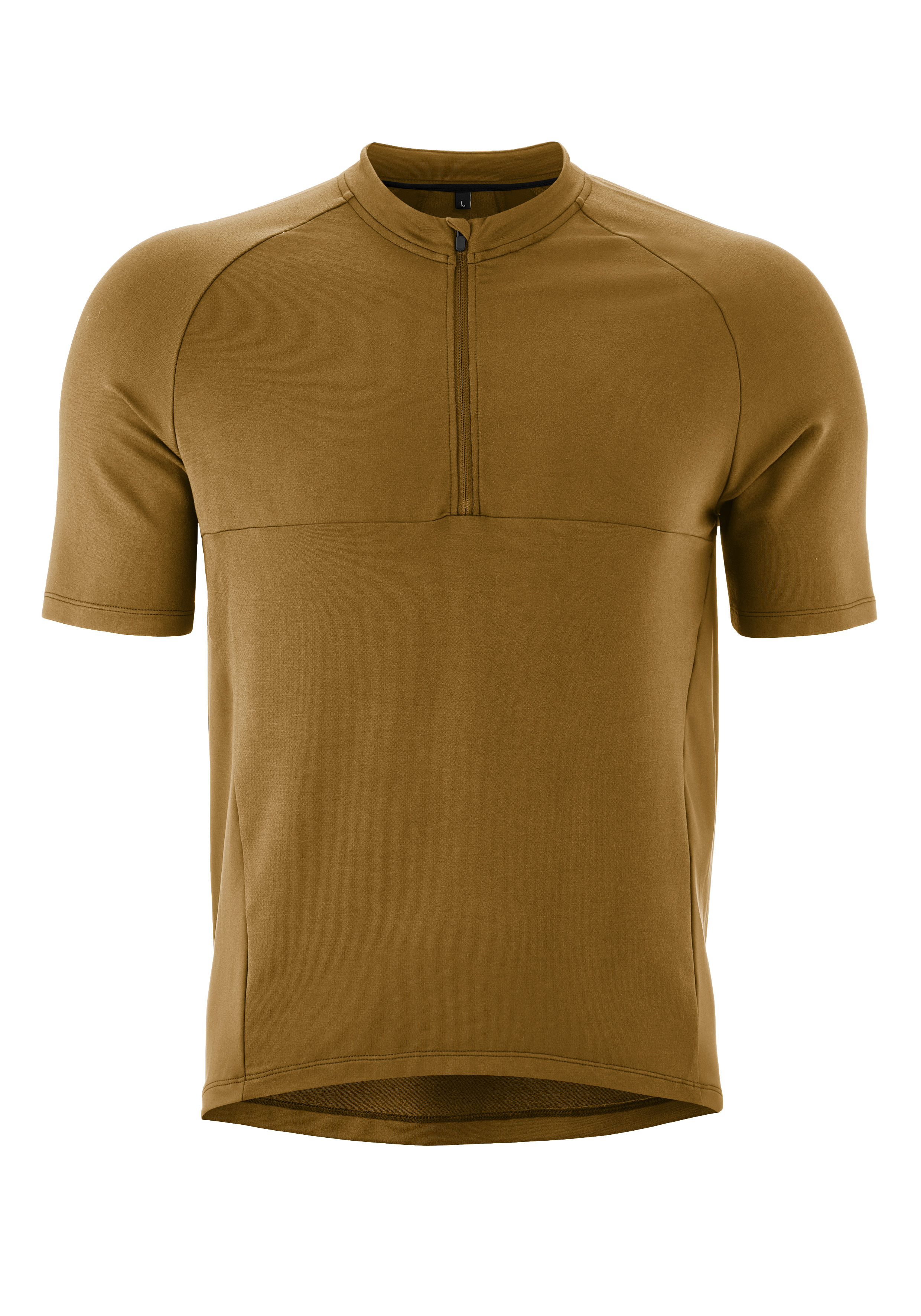 Adventure Jersey Nature M T-Shirt, Kurzarm, Reißverschluss, Karamell, Rundhals