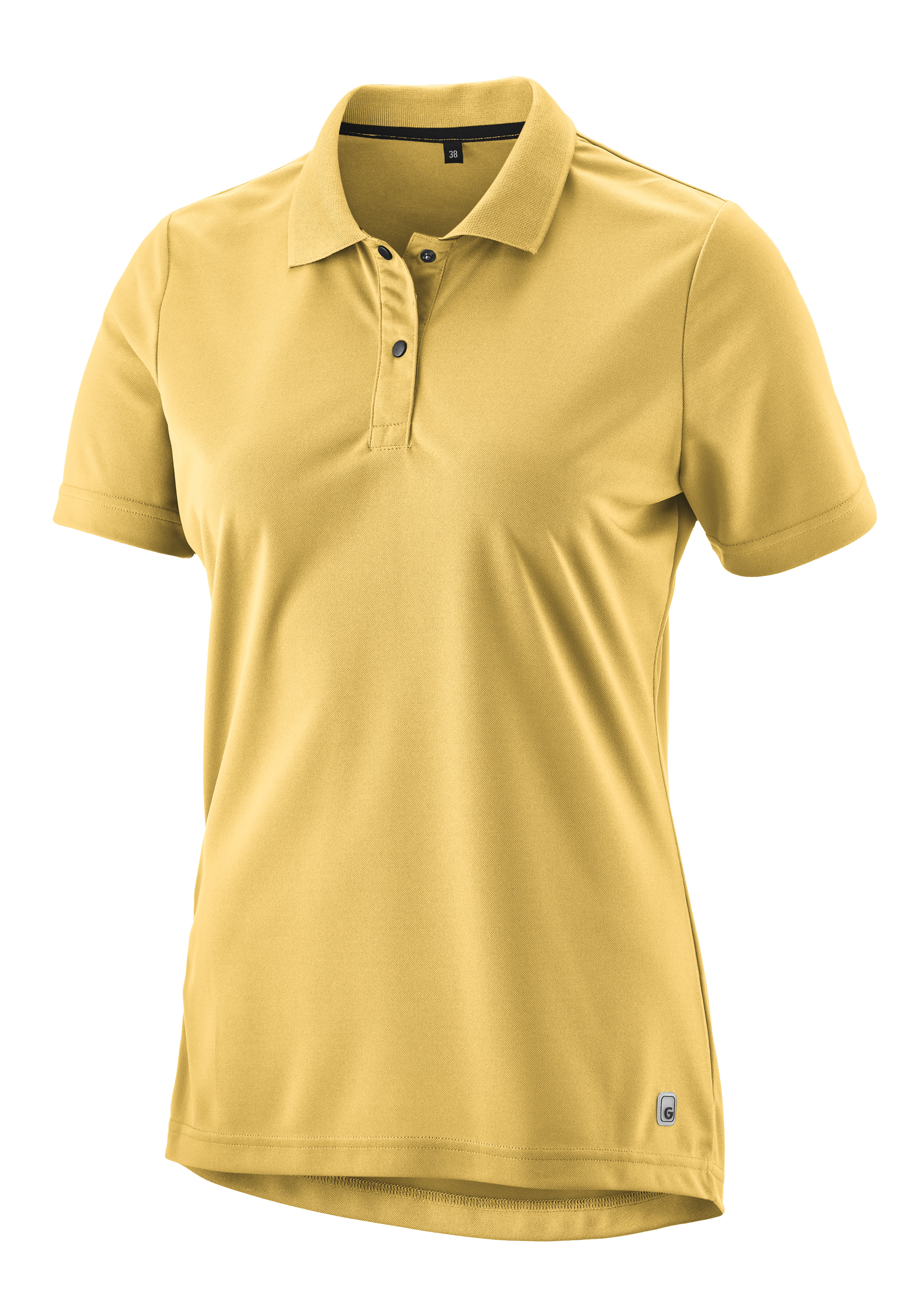 polo, polo-shirt, kurzarm, baumwolle, einfarbig, gelb