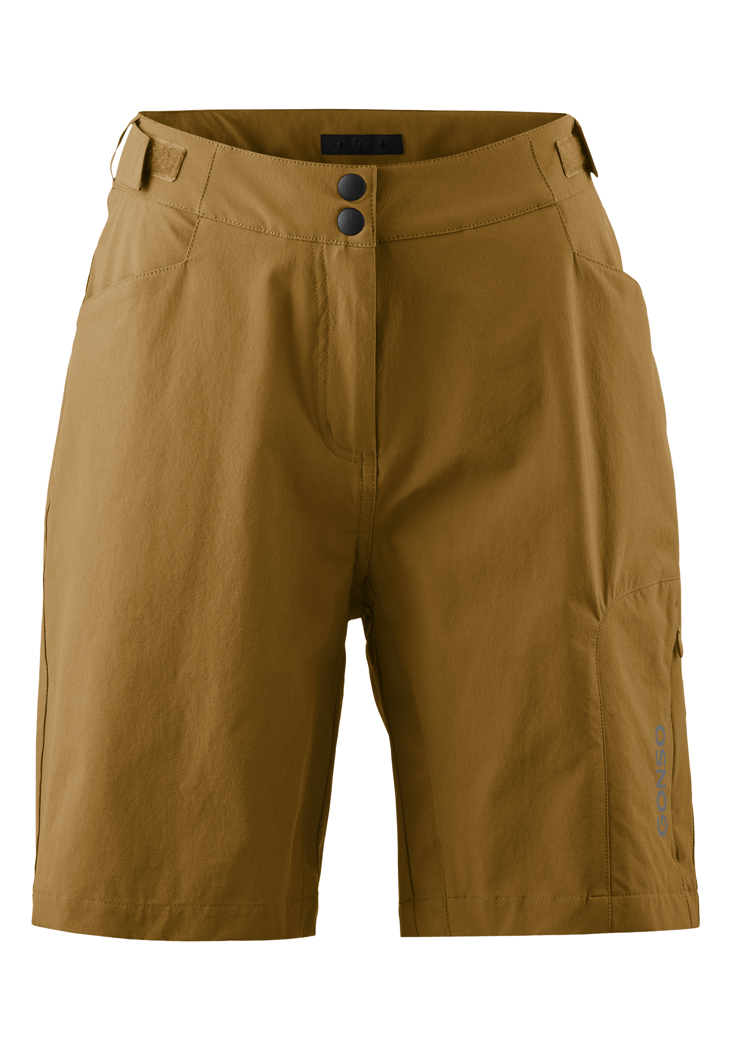 kurzshorts, hiking shorts, cargo, mittellange, schwarzknöpfe