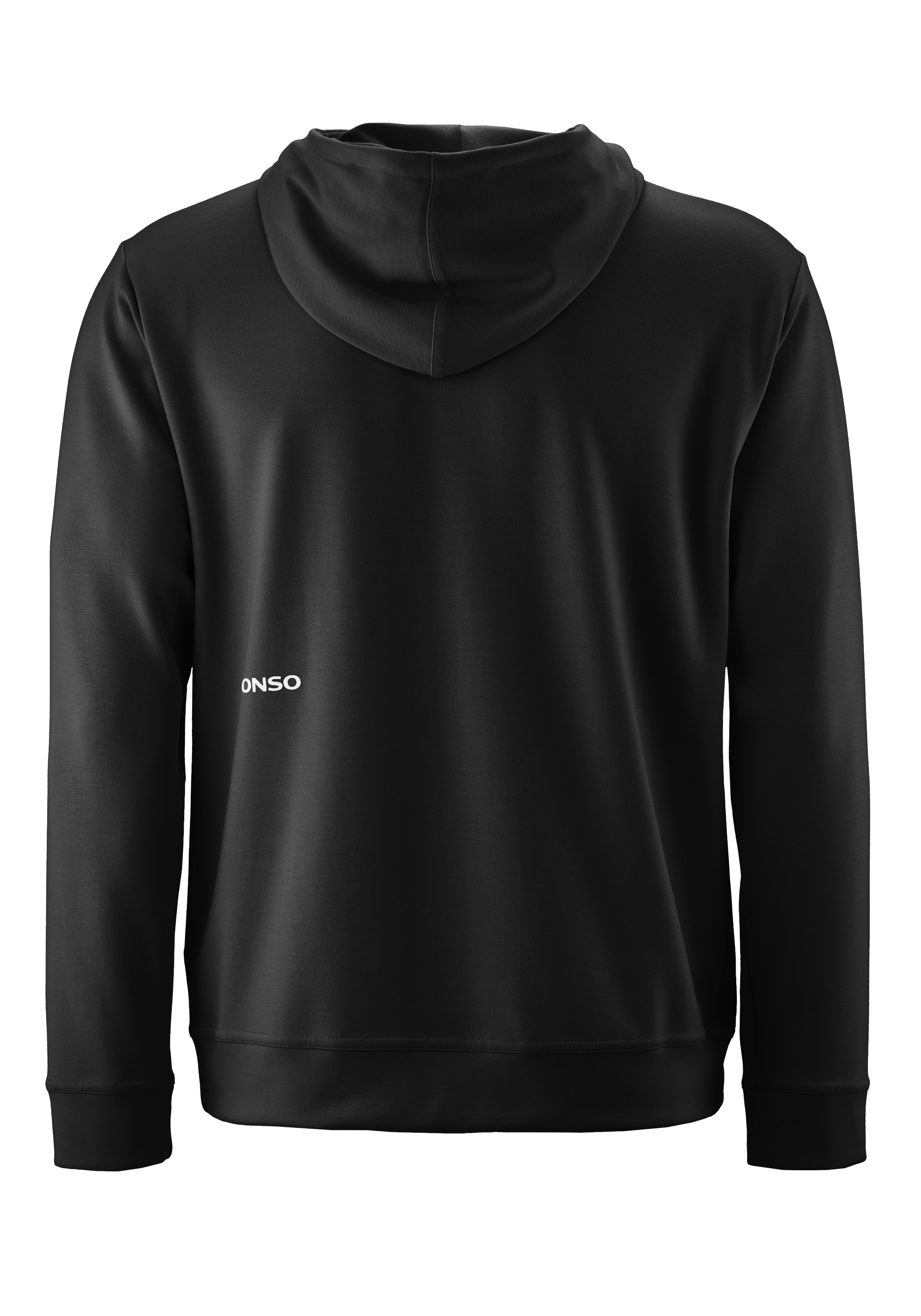 Hoodie, Schwarz, Langärmlig, Kängurutasche, Minimal