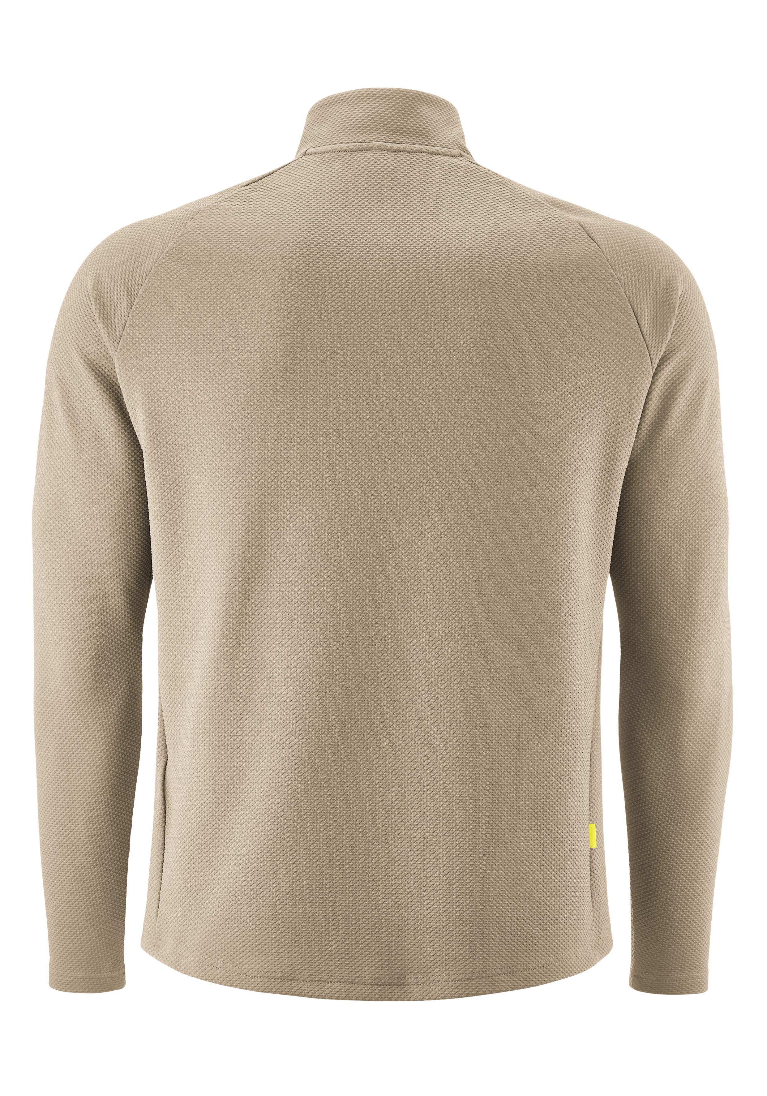 Fleece, Beige, Langarmig, Hoher Kragen, Vordertasche seitlich