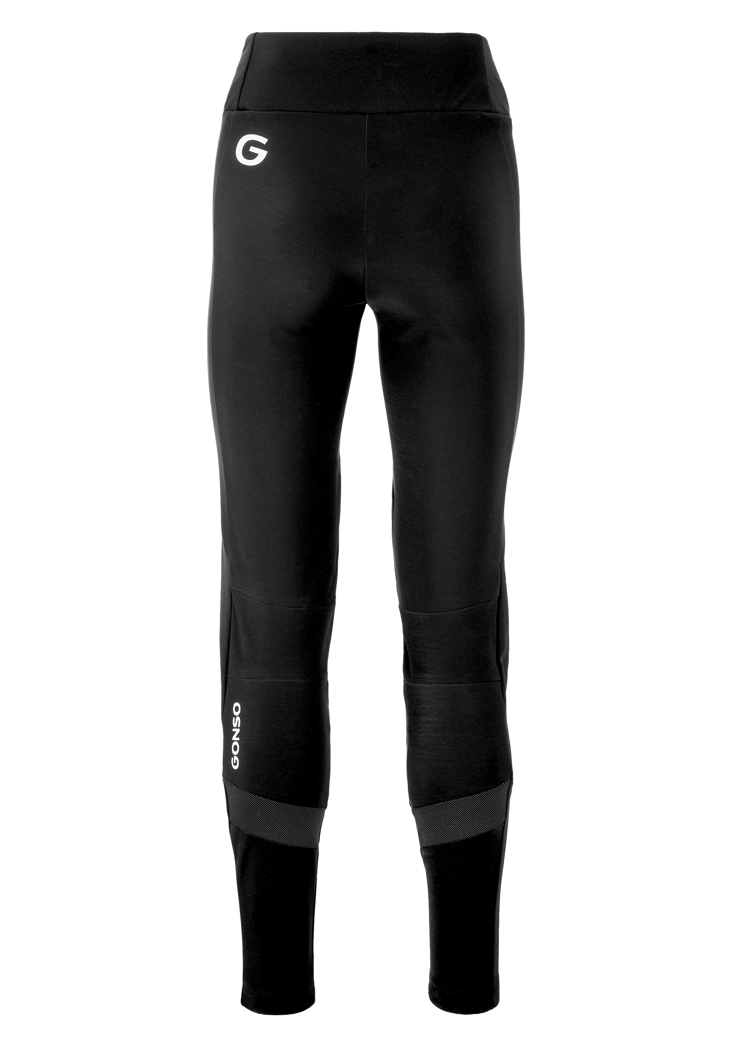 Essential Tight Softshell No Pad W Laufleggings, Schwarz, Beinlinge, Kniebandenstreifen, Fitnesswear