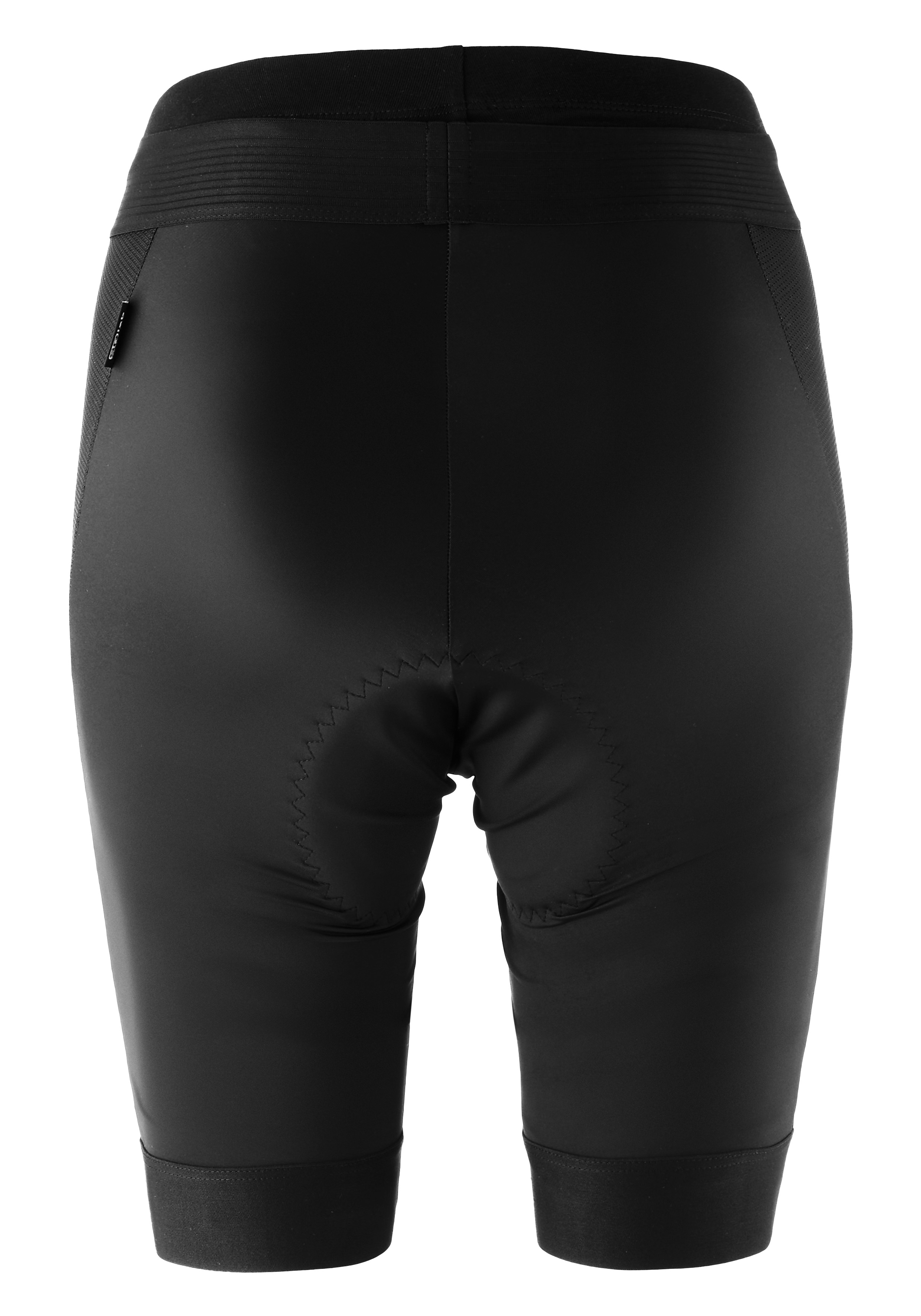 cycling Shorts, schwarze Shorts, Sitzpolster, Stretchstoff, Mittellang