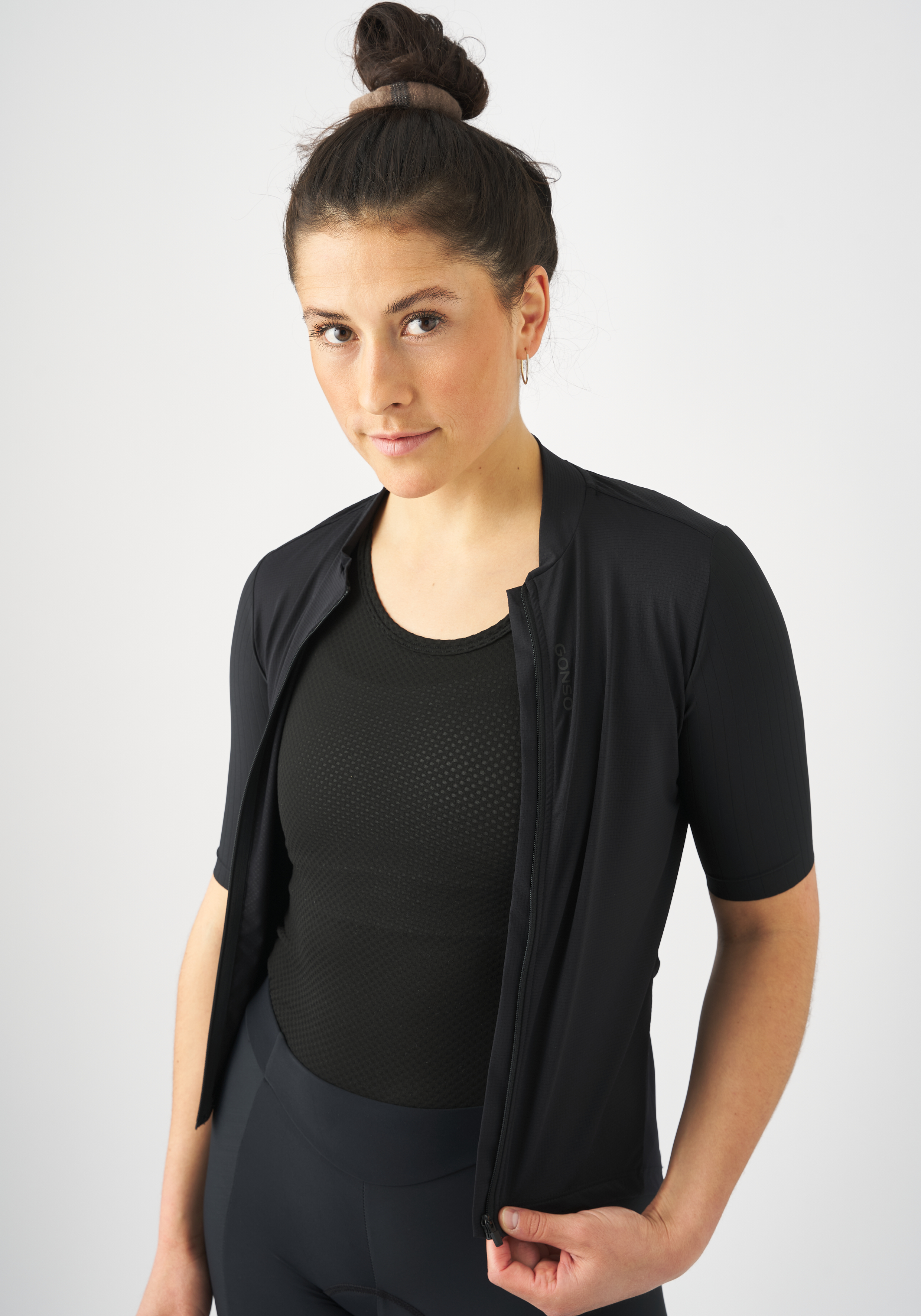 sportswear, black, cycling-jersey, mesh-top, short-sleeve