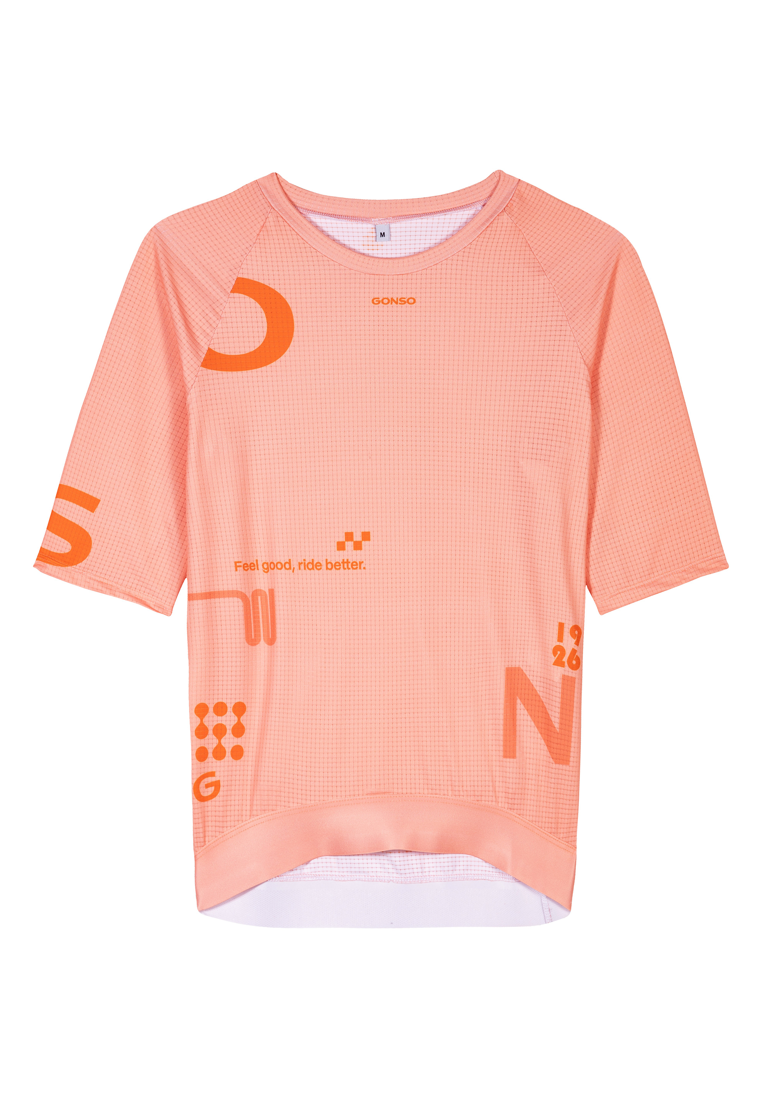 T-Shirt, Raschelstoff, Orangene Farbe, Print, Kurzarm