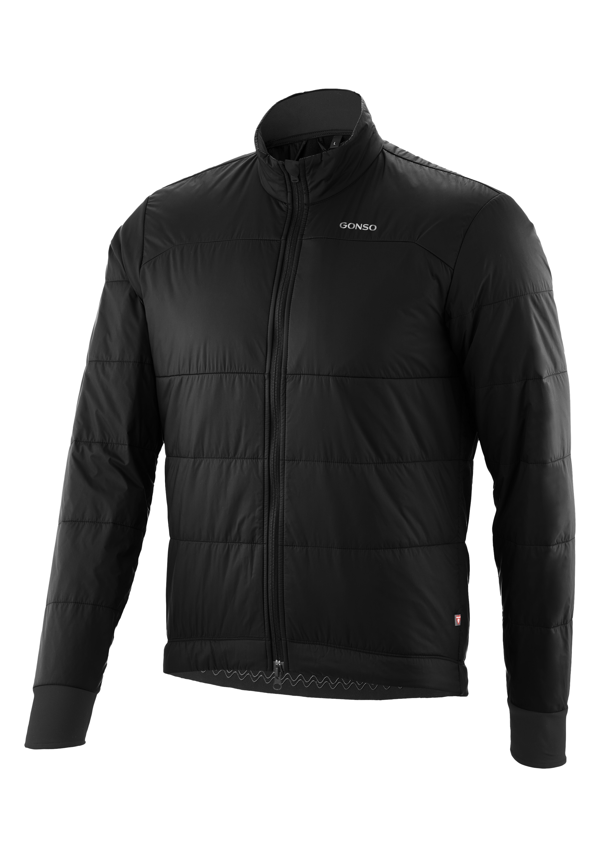 Pufferjacke, Schwarz, Reißverschluss, Steppung, Kragen