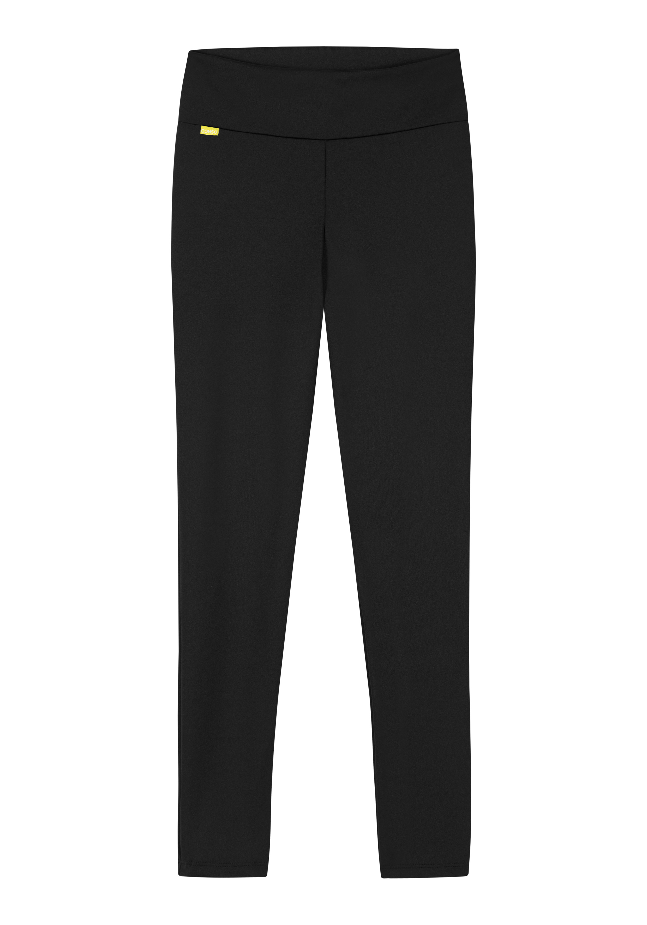 Leggings, Schwarz, Hoher Bund, Lange Hose, Leggings, Schwarz, Lange Hose, Breiter Bund
