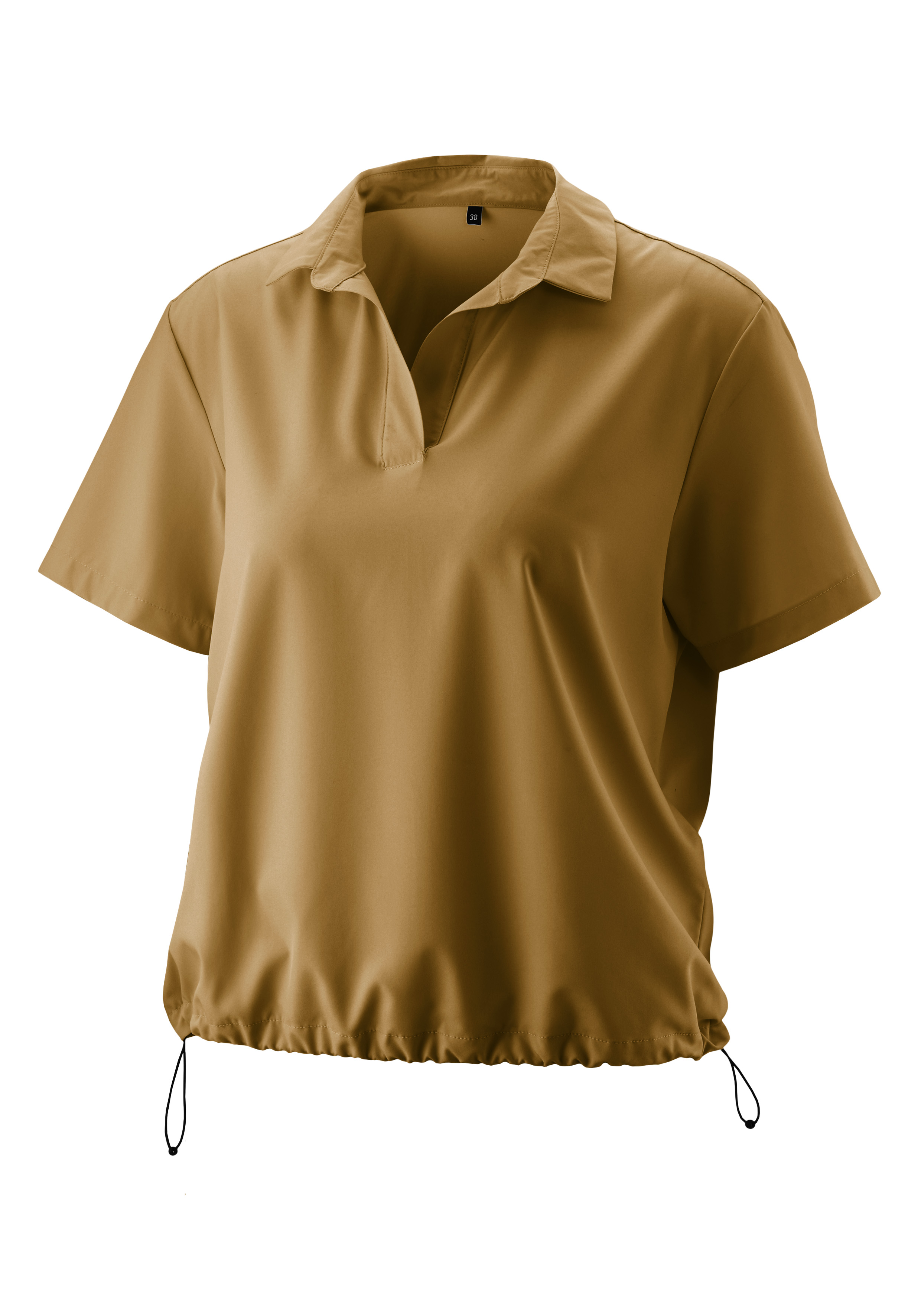 T-Shirt, Polo, Beige, Kurzarm, Stoffzugabe