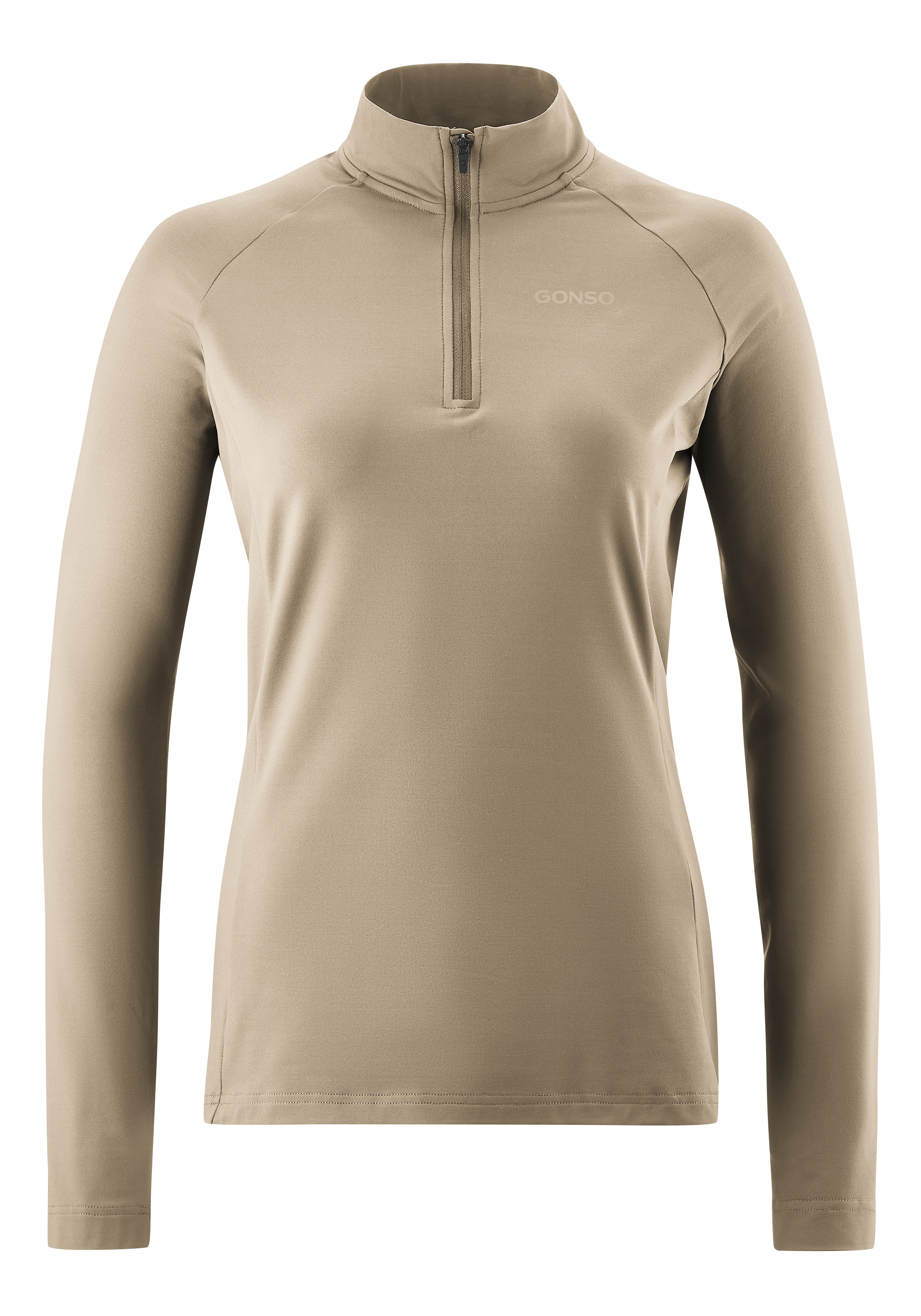 Essential Jersey Longsleeve W Bekleidung, Langarm, Ärmel, Vlies, Mantel, Bekleidung, Langarm, Ärmel, Vlies, Mantel, Pullover, Langarm, Halfzip, Sporttop, Beige