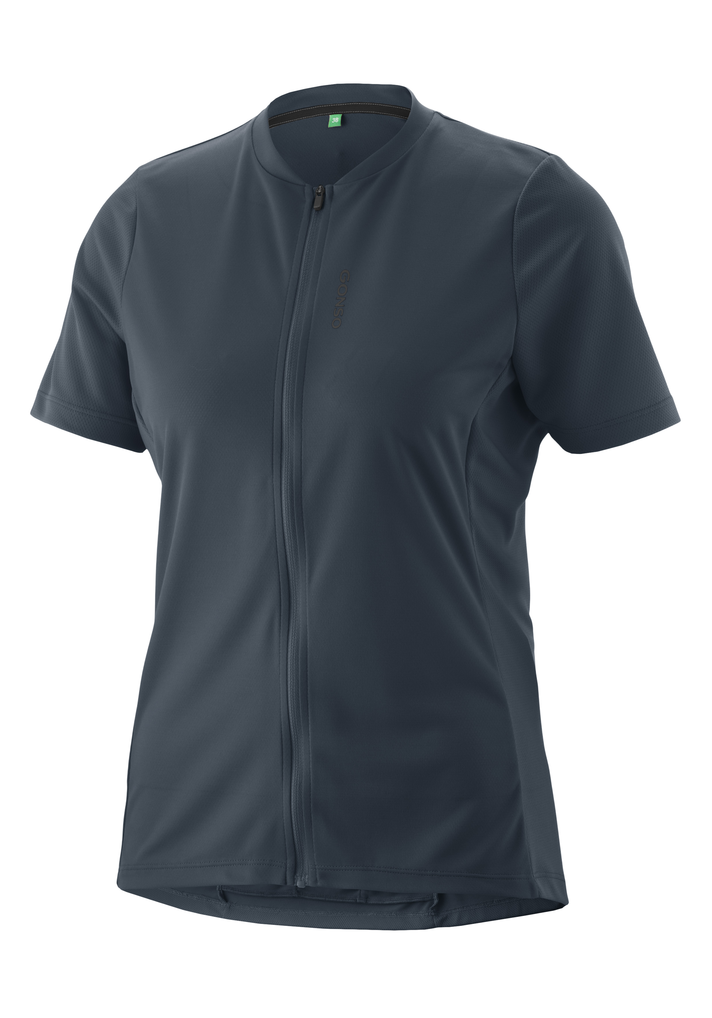 T-Shirt, Zweiteiliger Reißverschluss, kurzarm, dunkelgrau, Sportkleidung