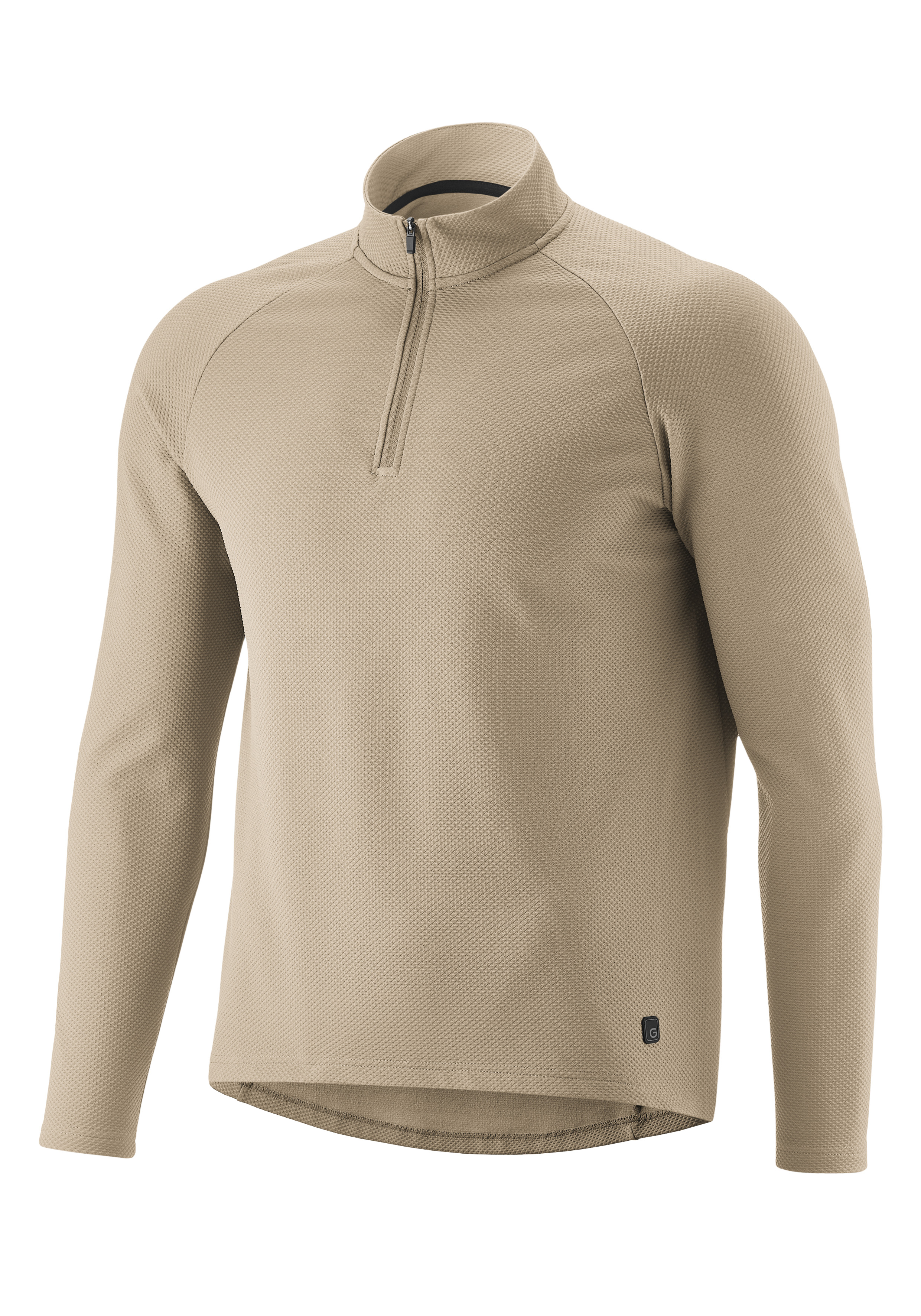 Essential Jersey Longsleeve Therm M Pullover, Halb-Reißverschluss, Pullover?, Langarm, Beige
