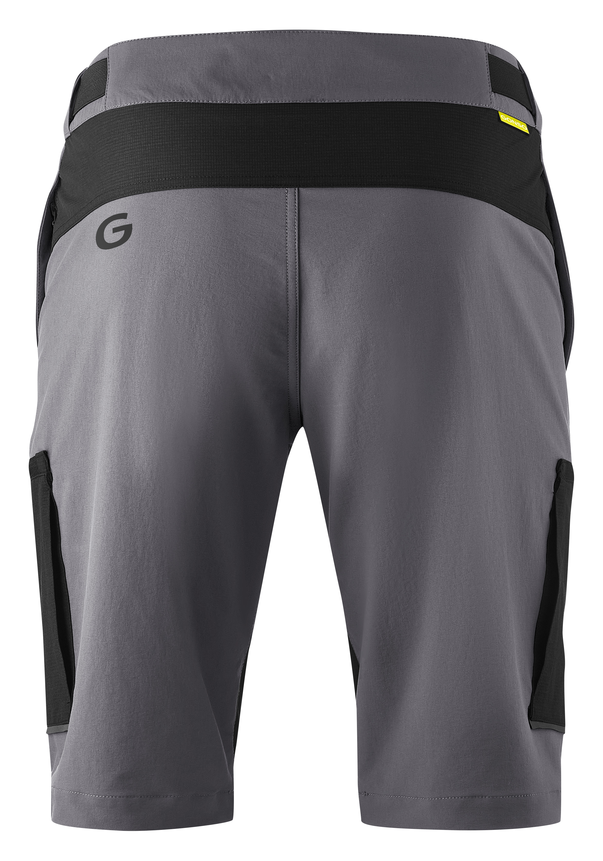 Kurzbike-Shorts, Herren-Shorts, Radshorts, Graue Farbe, Seitentaschen, Elastischer Bund