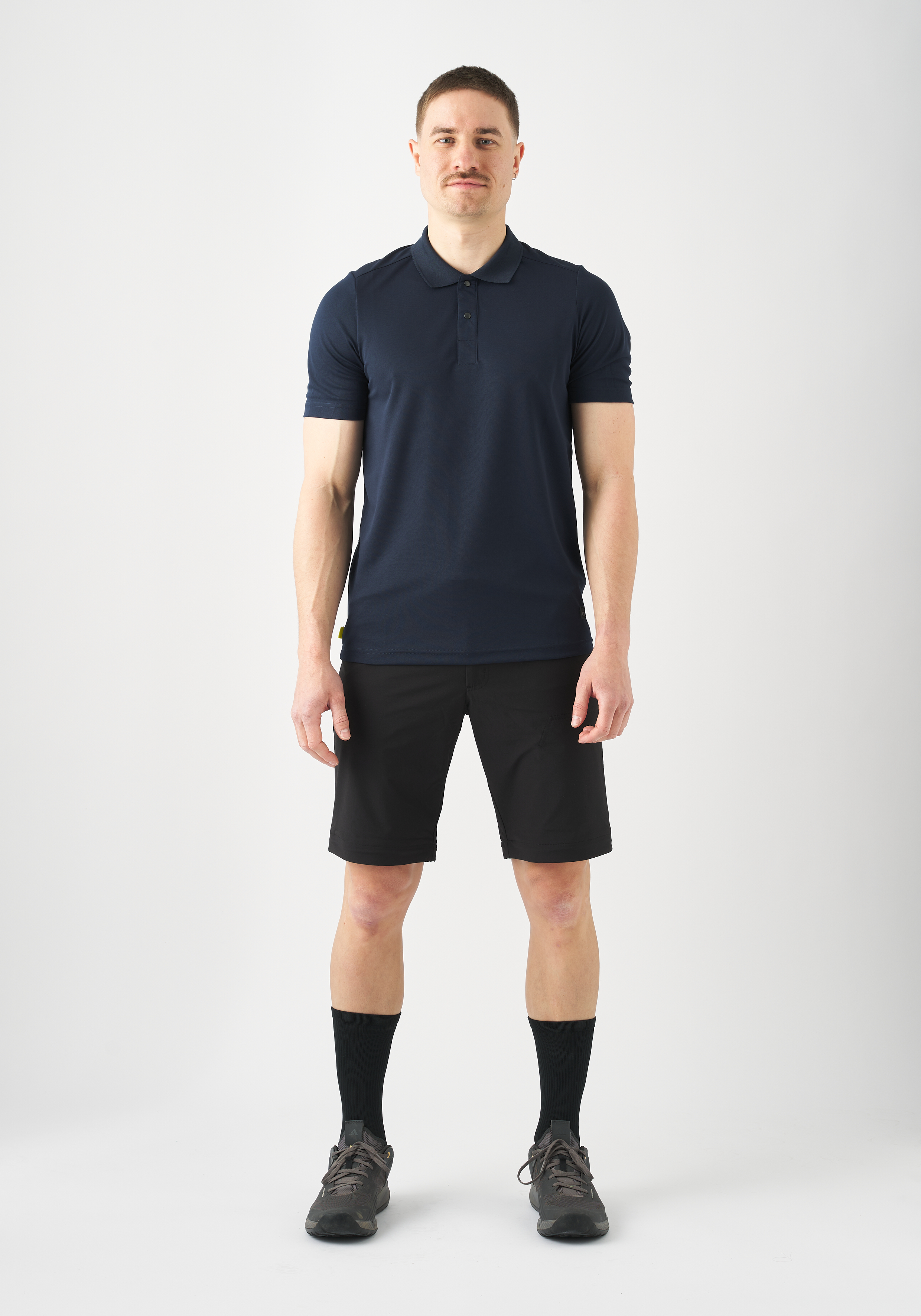 Polohemd, Shorts, Rundhals, Kurzarm, Casualoutfit