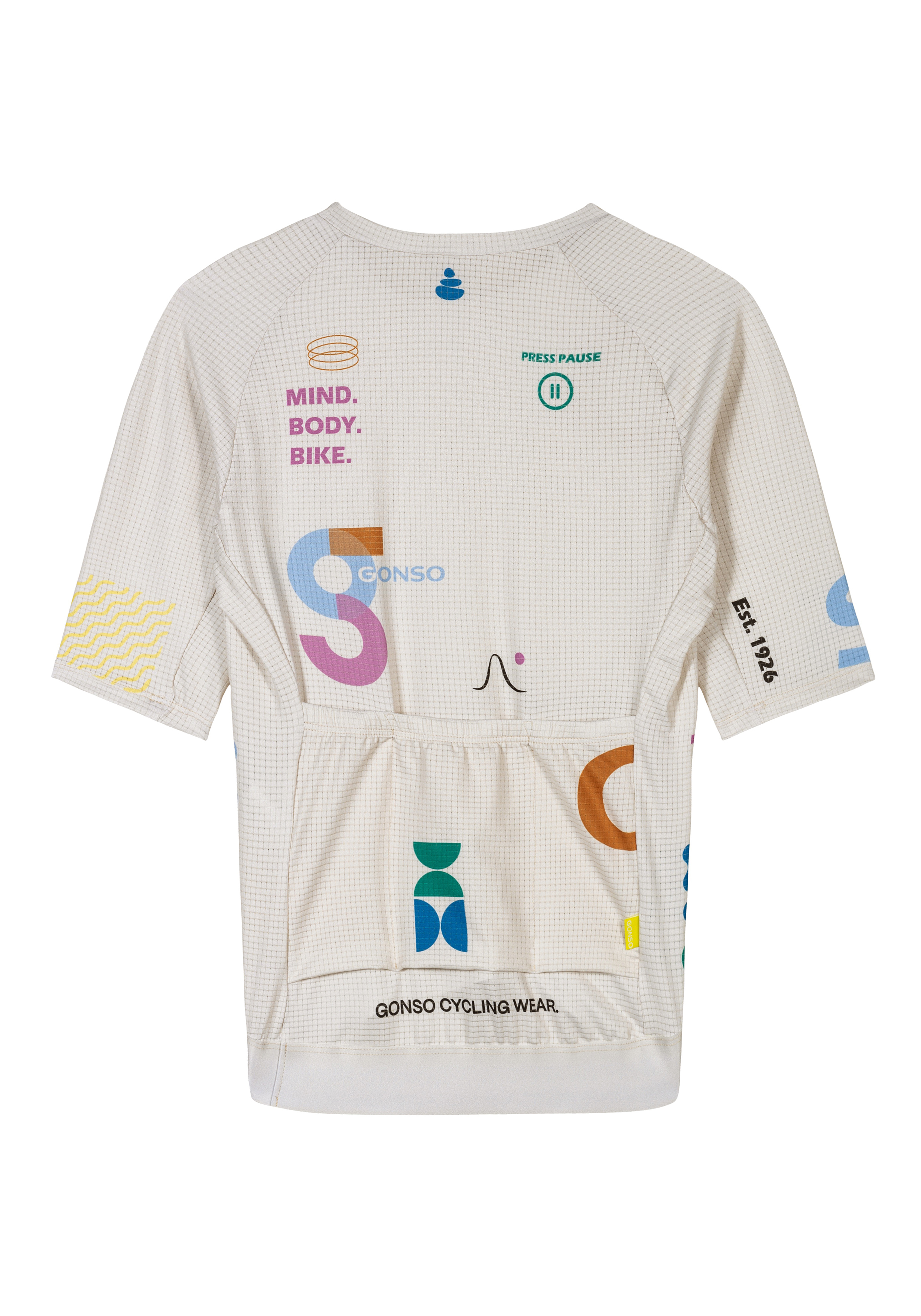 Cycling Jersey, Graphic Print, Short Sleeve, Lightweight, Back Pocket