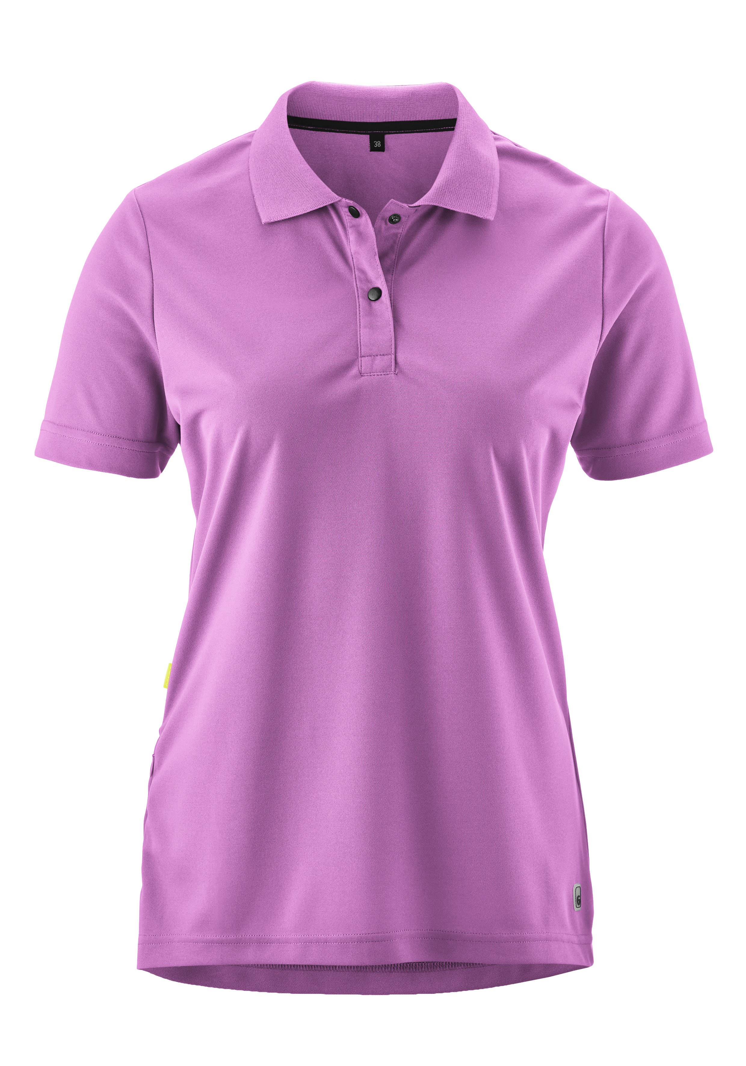 Essential Poloshirt W polohemd, kurzarm, lila, Kragen, Knöpfe