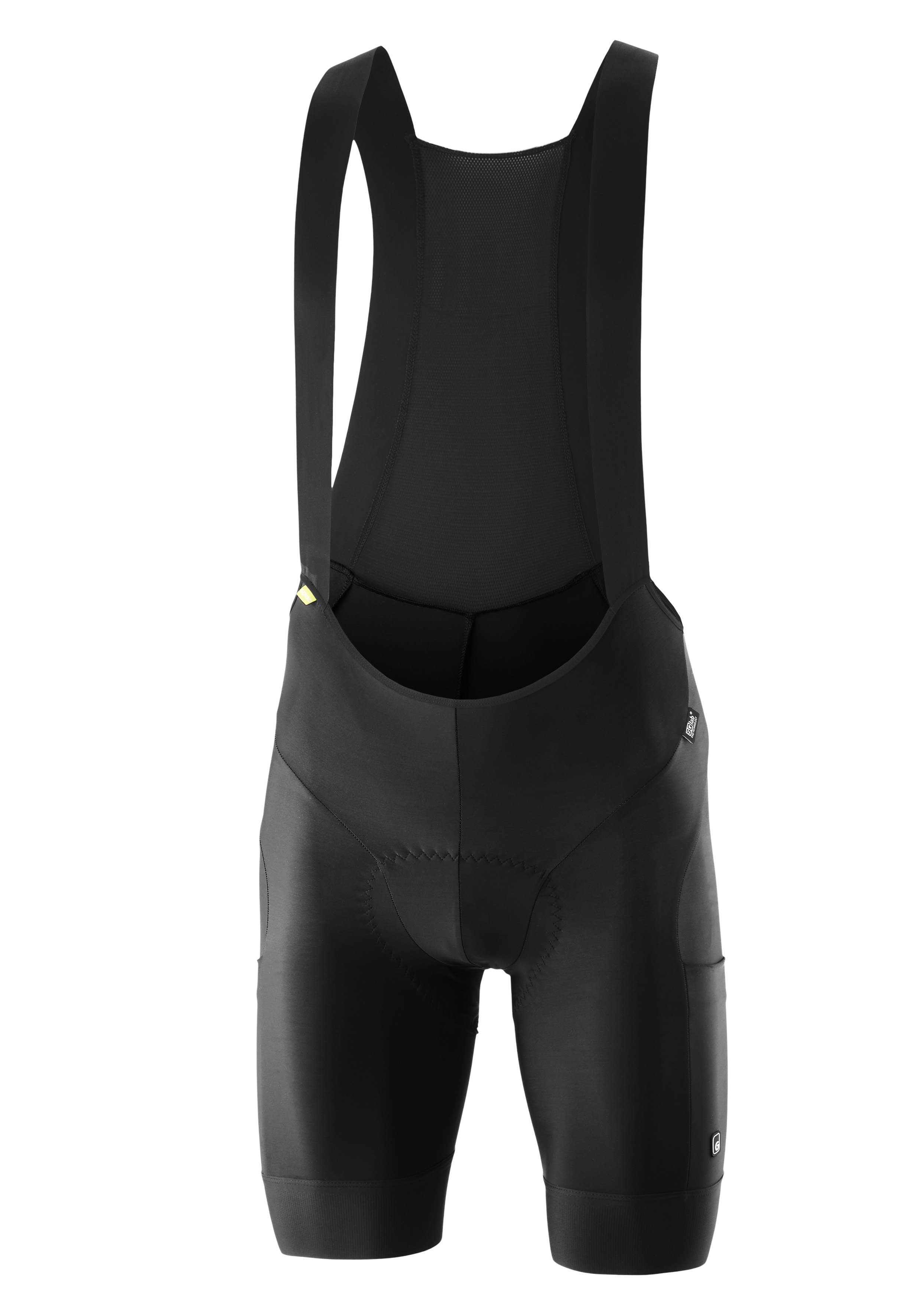 Radsporthose, Compression, Trägerhose, Schwarz, Shorts
