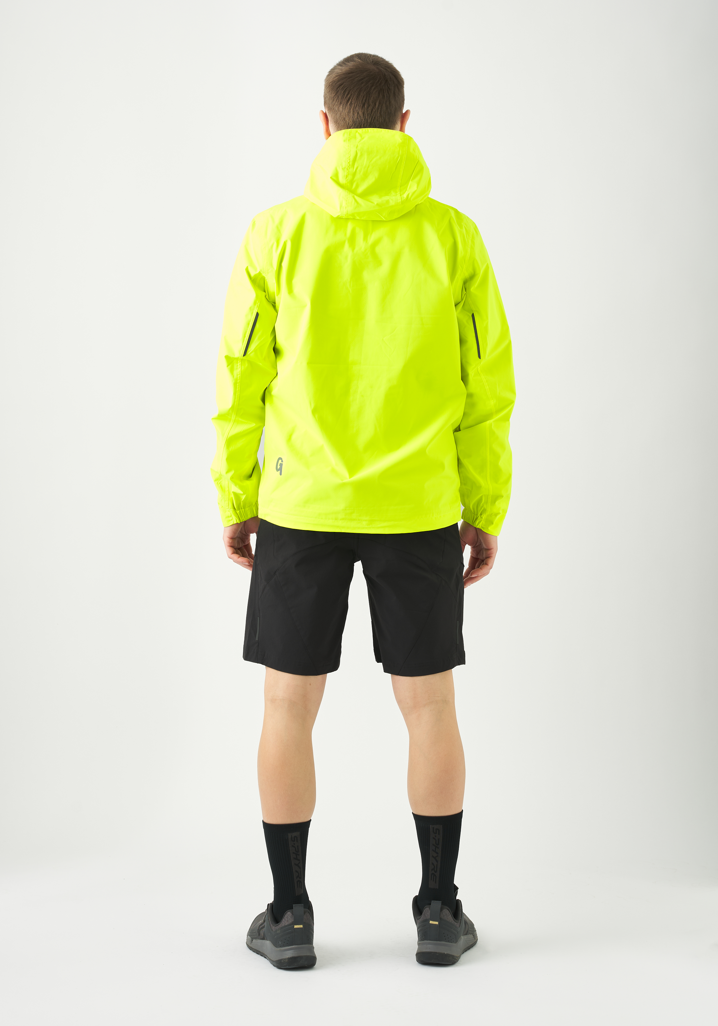 Neonjacke, Hoodie-Look, Regenjacke, Reißverschlusstaschen, Kurz, neonjacke, leuchtend gelb, kapuzenjacke, windbreaker, langärmelig