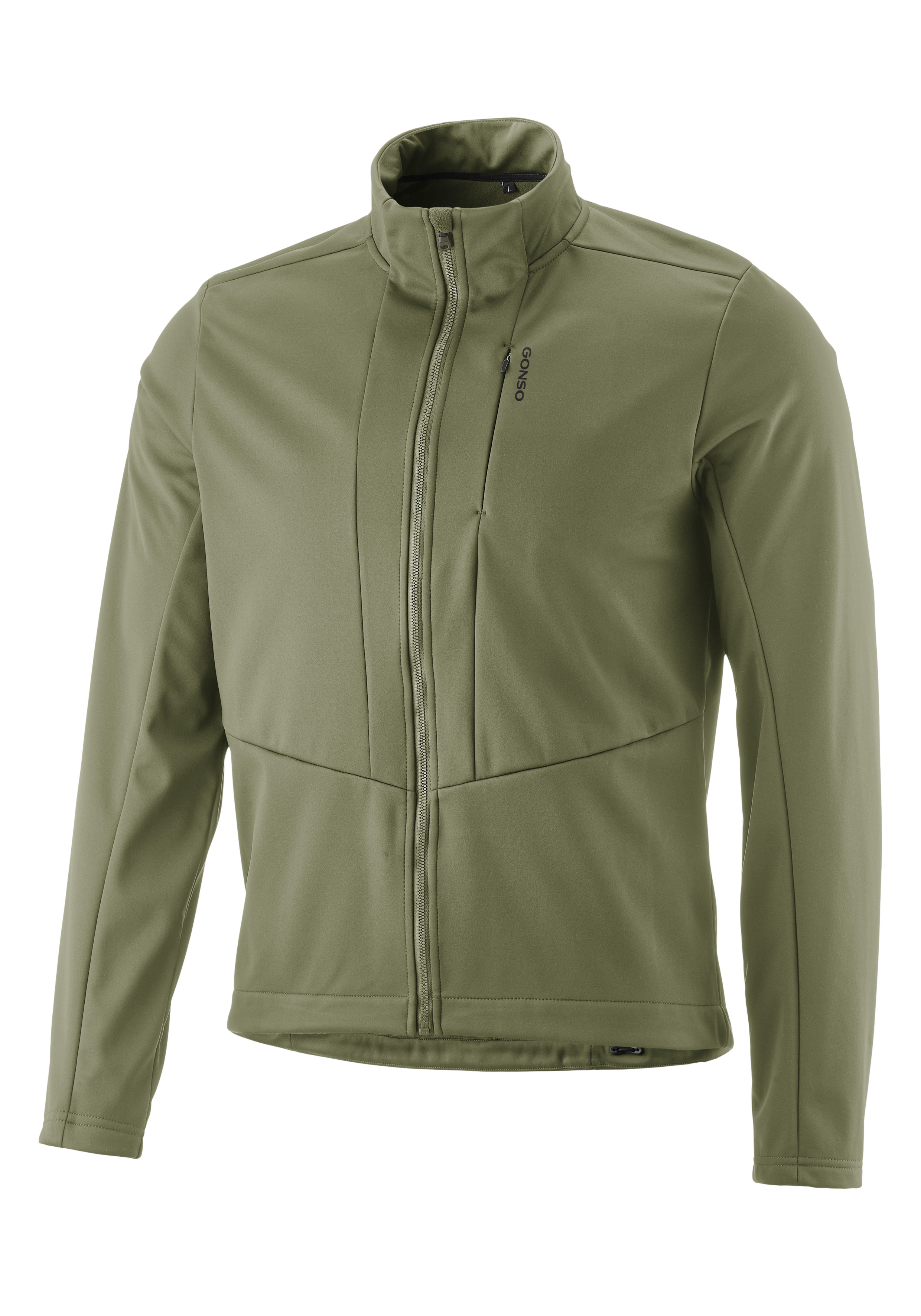 jacke, softshell, olivgrün, mittelgroß, reißverschluss