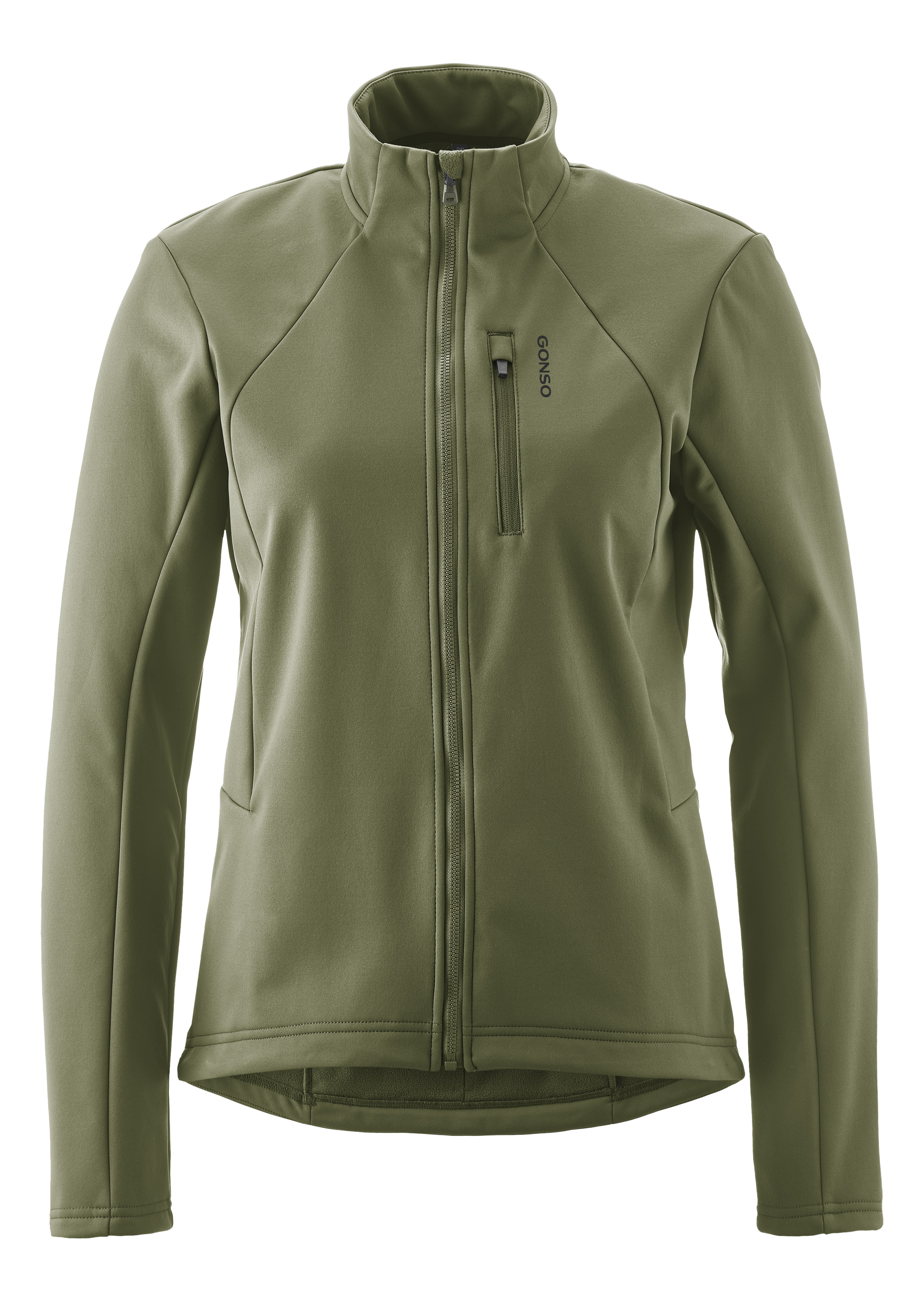 Fjord Jacke, Fleecejacke, Grün, Stehkragen, Reißverschluss, Taschen