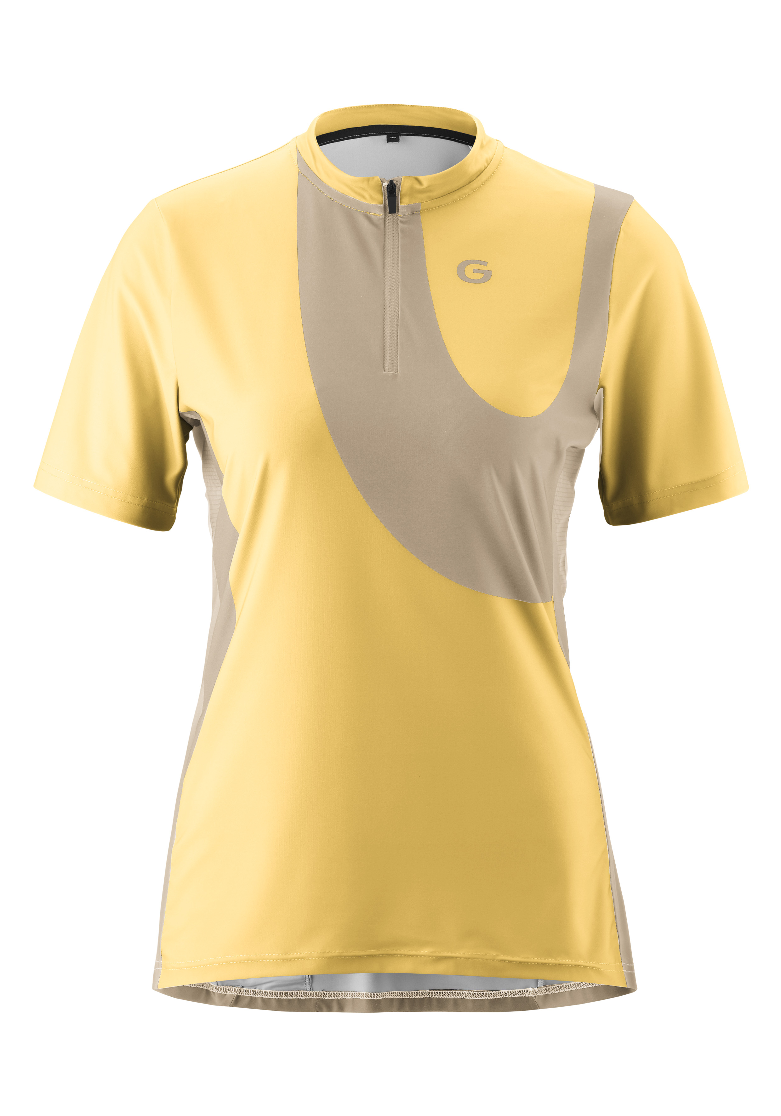 Jersey, Radsport, Kurzarm, Gelb, Grey-Tone