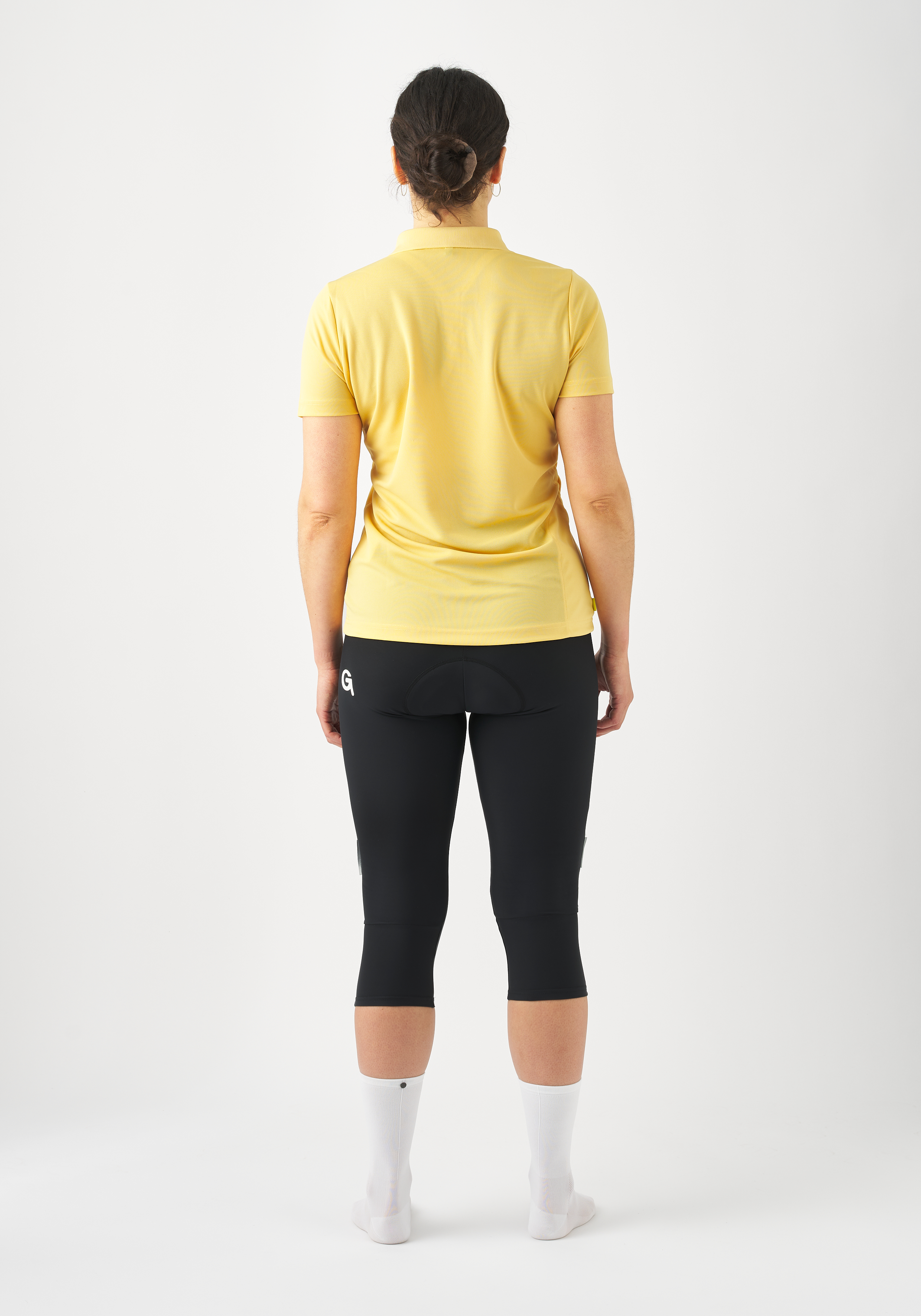 Polohemd, Kurzarm, Gelb, Radhose?, Polo, Polohemd, Kurzarm, Gelb, Leggings