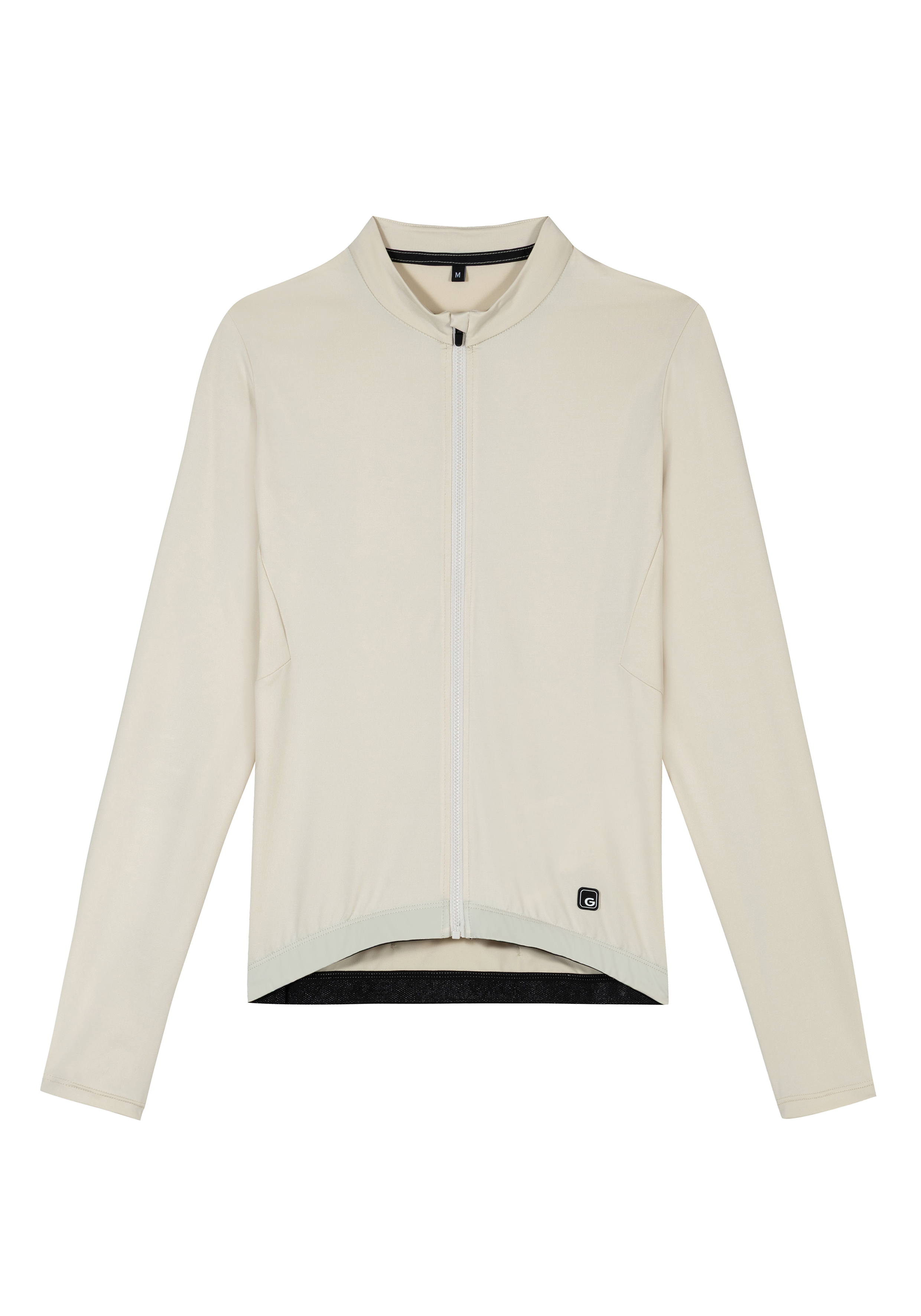 Jacke, Reißverschluss, Kragen, Beige, Langarm
