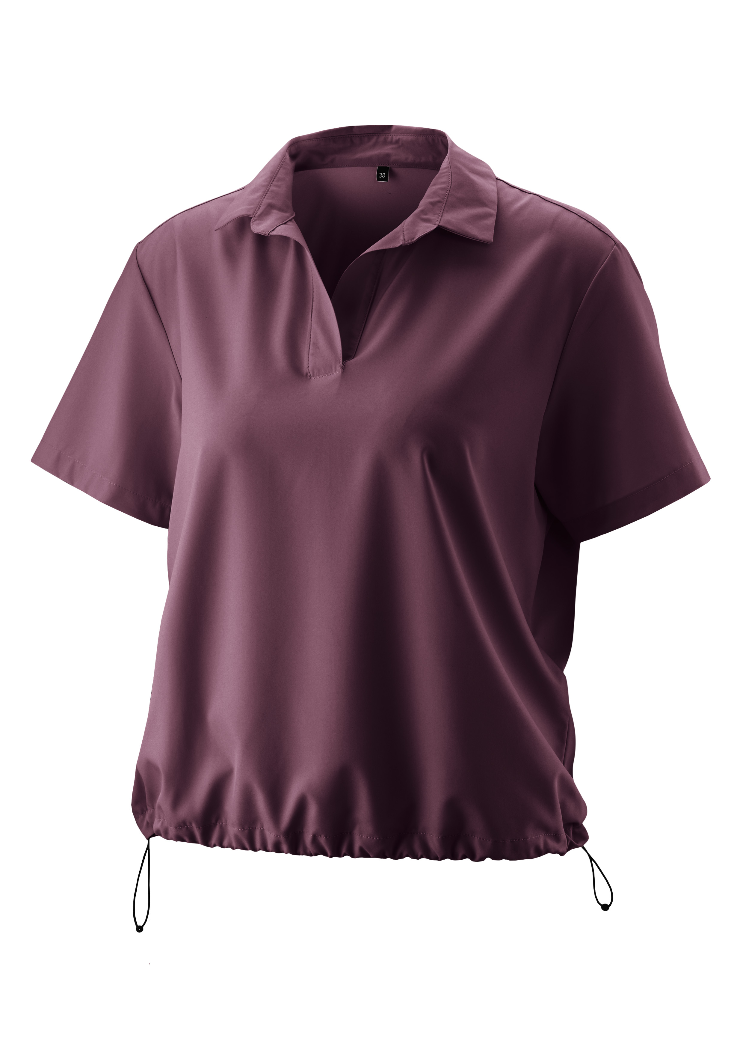 Polo-Shirt, Kurzarm, Kragen, Gummizug, Lila