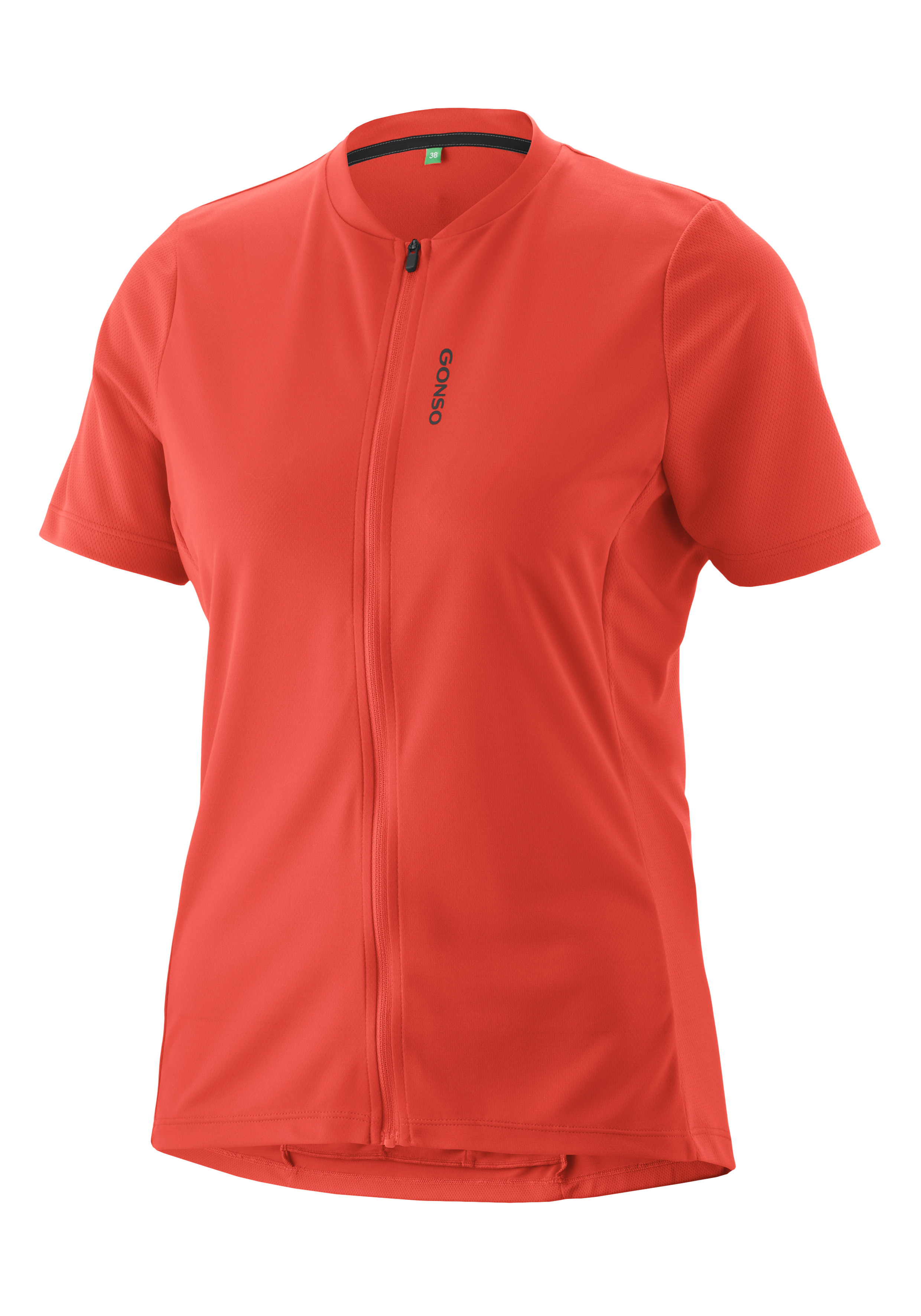 T-Shirt, Körpernah, Reißverschluss, Nylon, Rot