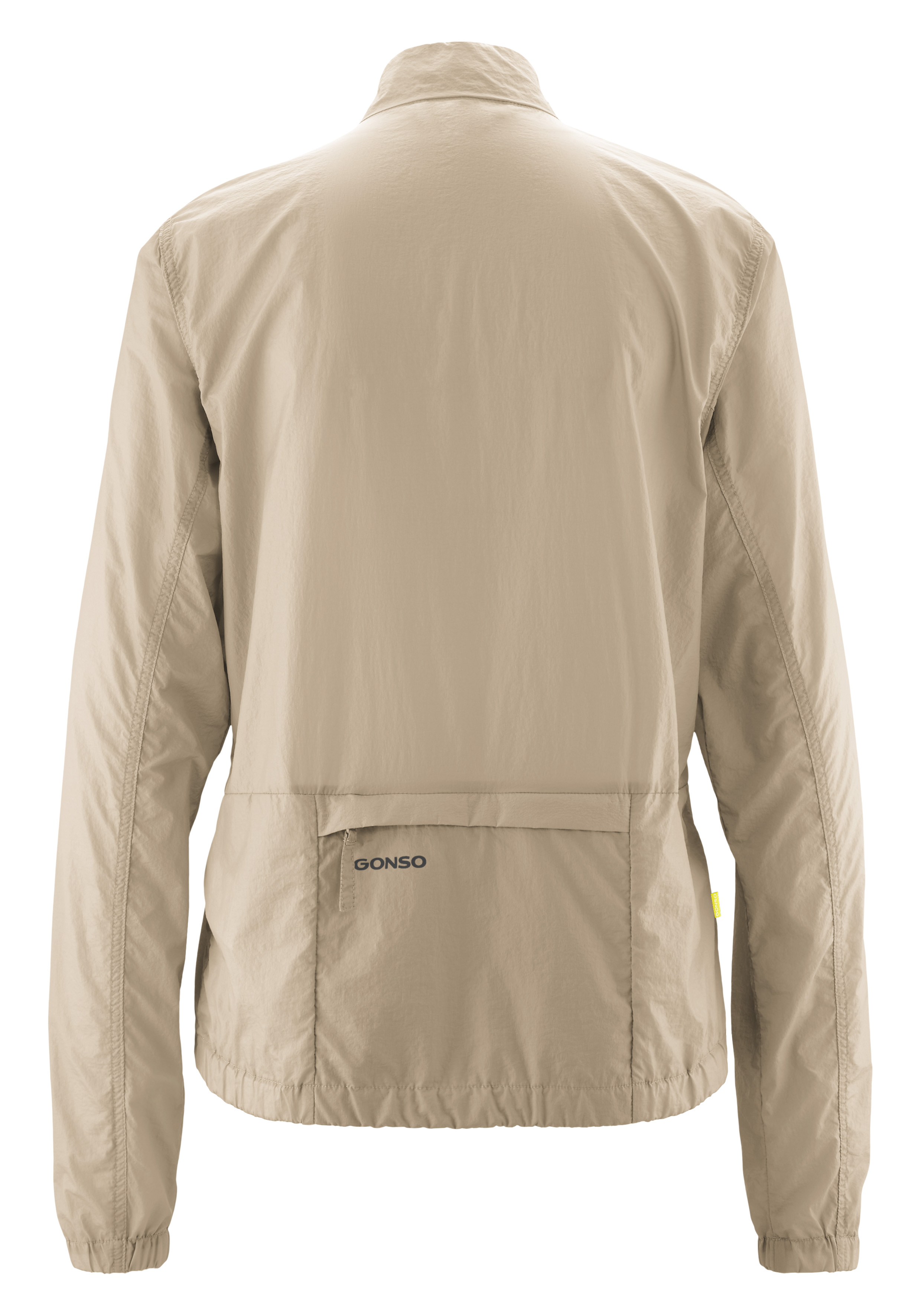 beige jacket, windbreaker, rear view, pocket, GONSO