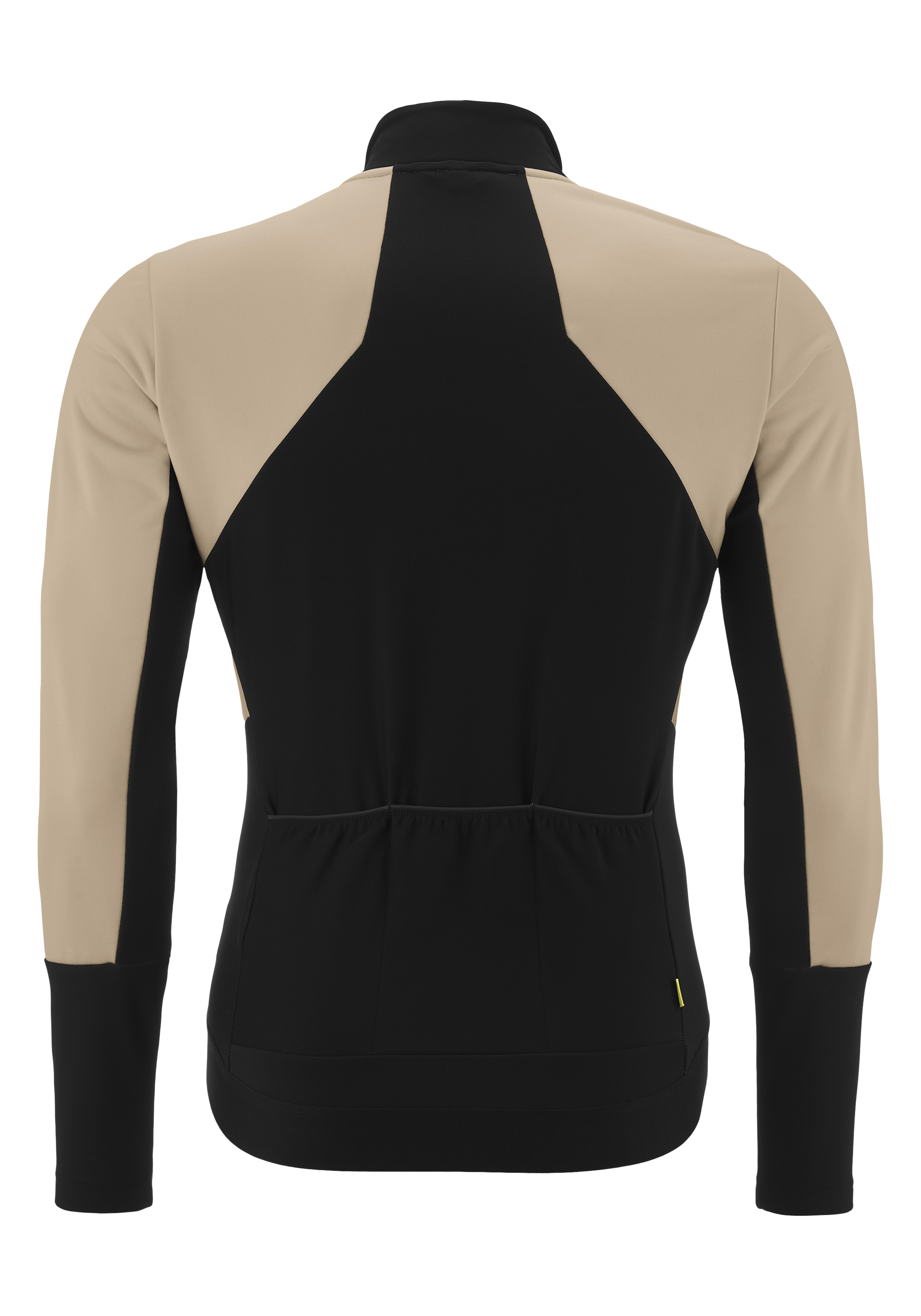 Radjacke, Fahrradjacke, Langarm, Beige-Schwarz, Rückansicht
